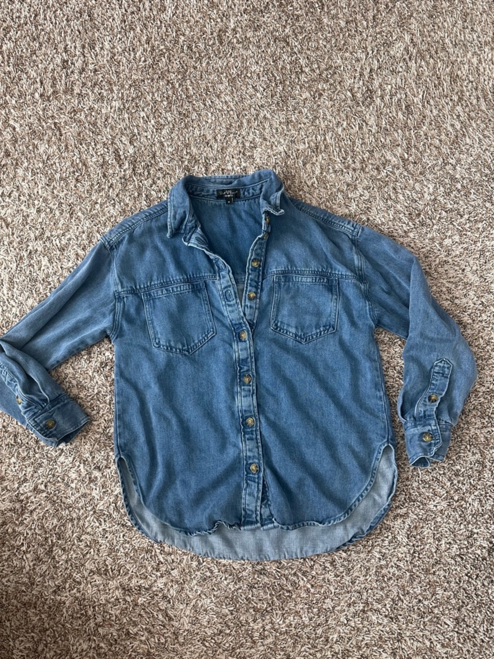 Velvet Heart Washed Denim Shirt - Blue